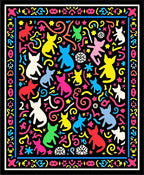 Playful Kitty Multi-Color Whimsical Rug