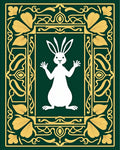 Enchanted Forest White Rabbit Motif Rug
