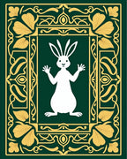 Enchanted Forest White Rabbit Motif Rug