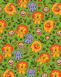 Playful Lion And Elephant Safari Whimsy Rug