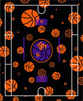 Orange Basketball Court Graphic Rug