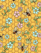 Honeybee Floral Garden Honeycomb Rug