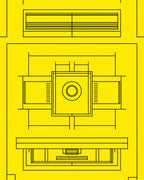 Bold Yellow Geometric Architectural Plan Rug