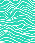 Turquoise White Flowing Wave Lines Rug