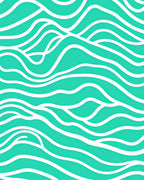 Turquoise White Flowing Wave Lines Rug
