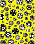 Black White Circles Abstract Modern Rug