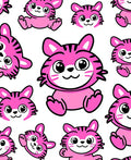Cute Pink Tiger Cub Repeat Rug