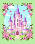 Pink Castle Butterfly Floral Border Rug