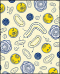 Yellow Blue Cell Organic Swirl Rug