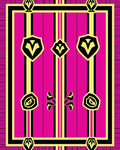 Hot Pink Geometric Shield Stripes Rug