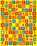 Alphabetical Cubes Colorful Pop Art Rug