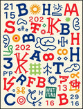 Colorful Alphabetical Collage Rug