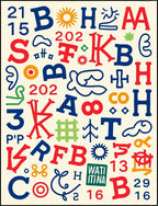 Colorful Alphabetical Collage Rug