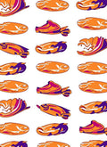 Orange Purple Swirl Abstract Forms Rug