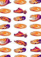 Orange Purple Swirl Abstract Forms Rug
