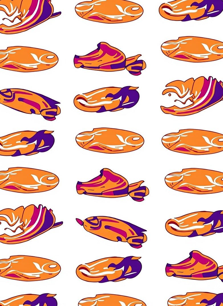 Orange Purple Swirl Abstract Forms Rug