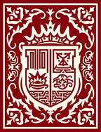 Regal Crimson Cream Heraldic Crest Rug