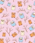 Cute Owl Forest Pink Background Rug