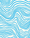 Oceanic Blue Abstract Wavy Lines Rug