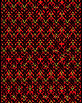 Crimson and Gold Abstract Geometric Weave Rug