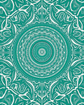 Emerald Green Radial Mandala Rug