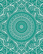 Emerald Green Radial Mandala Rug