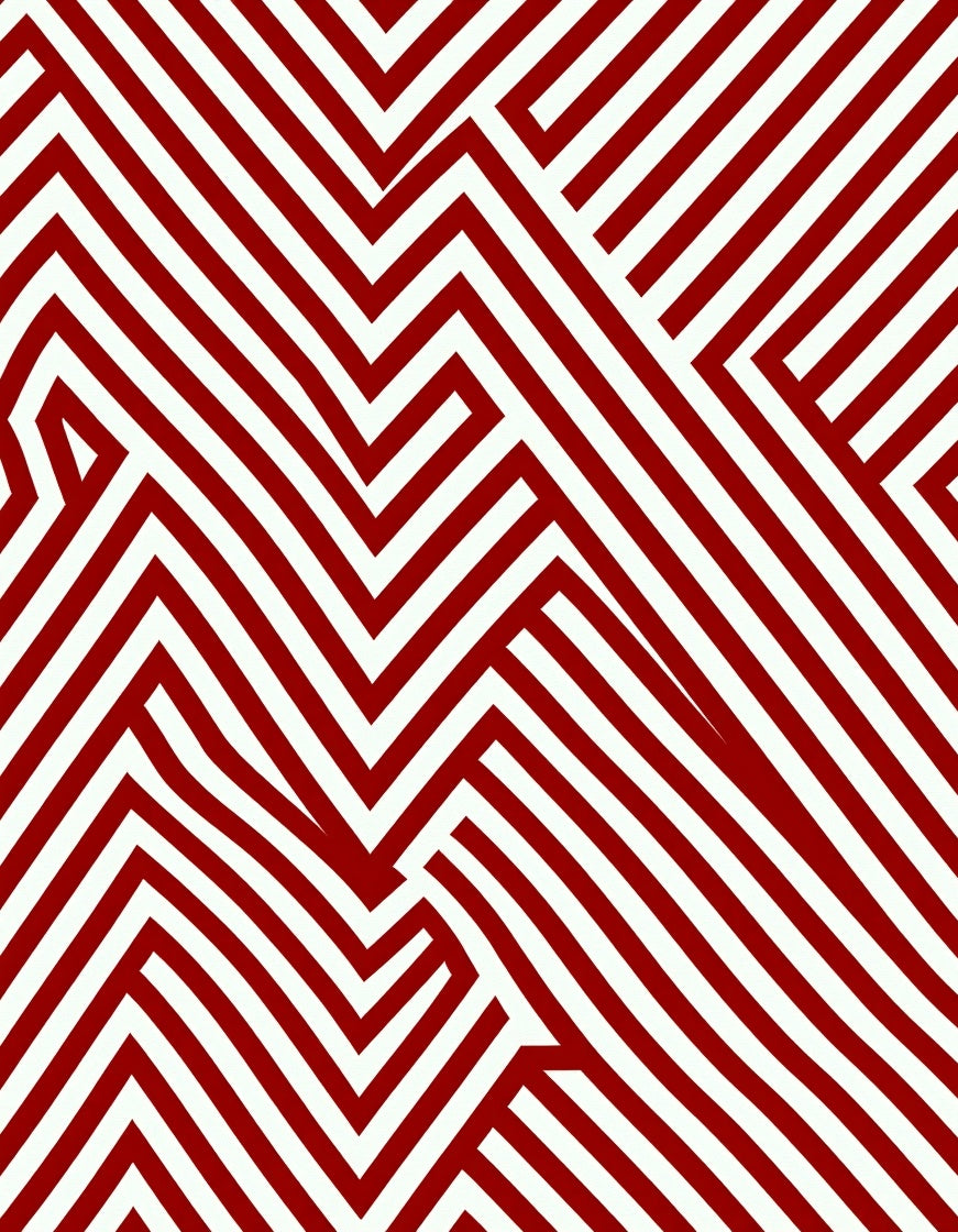 Crimson Chevron Intersecting Lines Rug