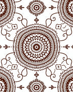Brown Mandala Floral Swirl Harmony Rug