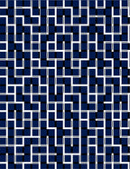 Modern Navy White Geometric Grid Rug