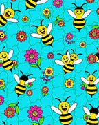 Happy Yellow Bees Floral Playful Rug