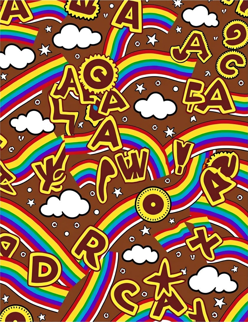 Rainbow Clouds Alphabet Adventure Rug