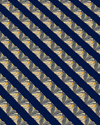 Navy Blue Golden Woven Diagonal Stripes Rug