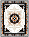 Geometric Radial Burst Sunburst Rug