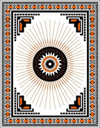 Geometric Radial Burst Sunburst Rug