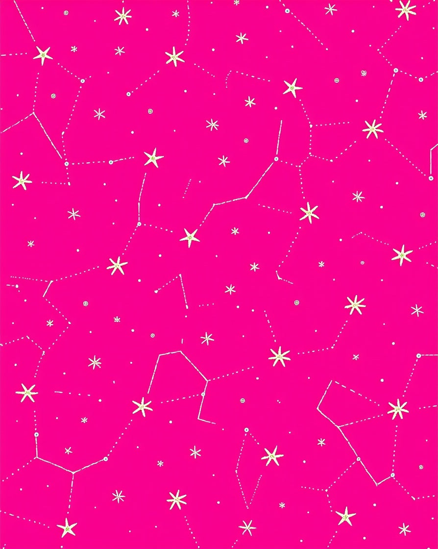 Vibrant Pink Star Constellation Rug