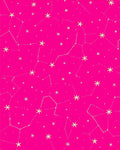Vibrant Pink Star Constellation Rug