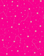 Vibrant Pink Star Constellation Rug