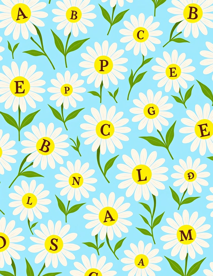 Alphanumeric Daisy Field Rug