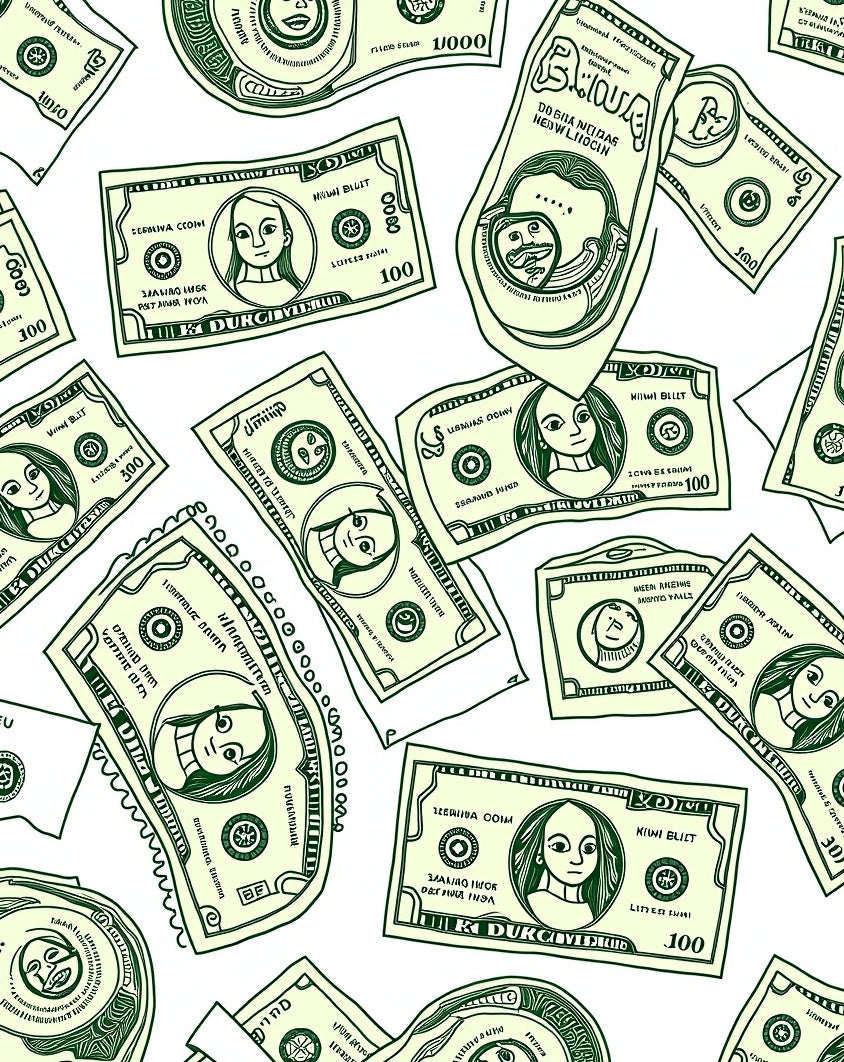 Dollar Bills Dollar Bills Green Money Rug