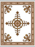 Grand Floral Medallion Brown Ochre Rug