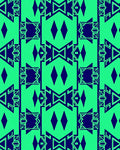Bold Blue Geometric Diamond Emerald Rug