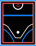 Bold Geometric Black Red Blue White Rug