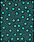 Turquoise Kitty Star Circles Rug