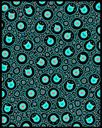 Turquoise Kitty Star Circles Rug