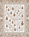 Brown Botanical Branch Medallion Rug