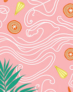 Pink Citrus Wavy Foliage Rug