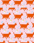 Orange Goat Pink Bubble Whimsical Repeat Rug