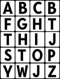 Alphabet Blocks Black White Grid Rug