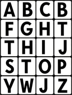Alphabet Blocks Black White Grid Rug