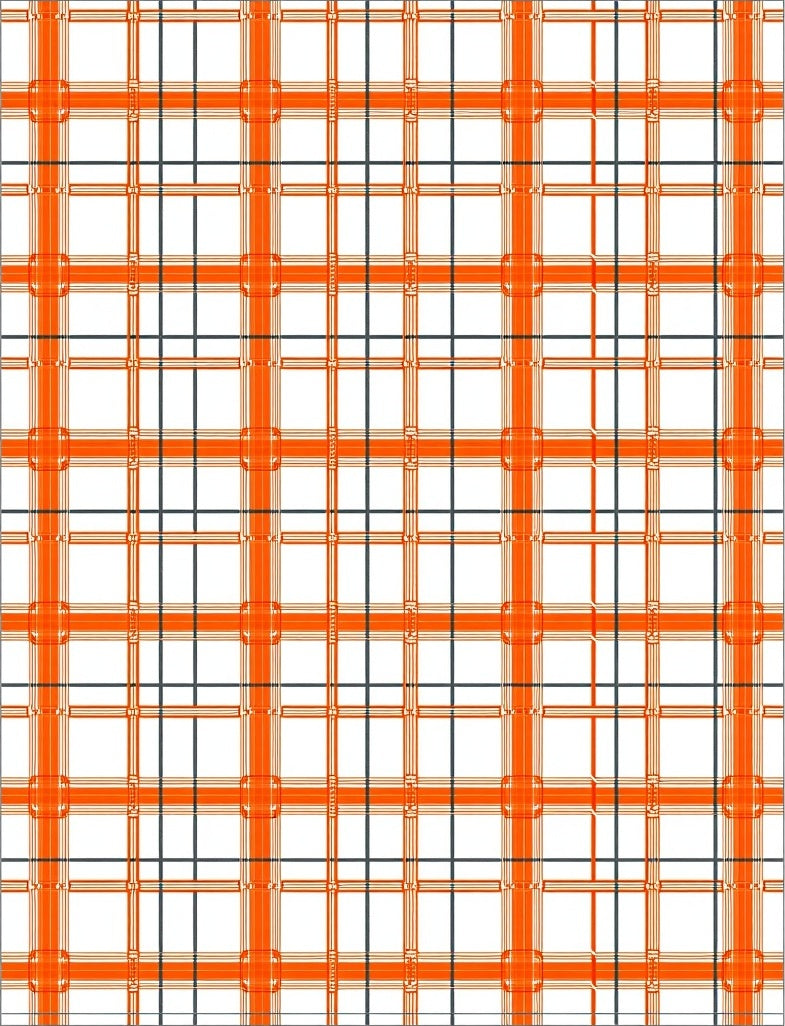 Bold Orange White Latticework Grid Rug